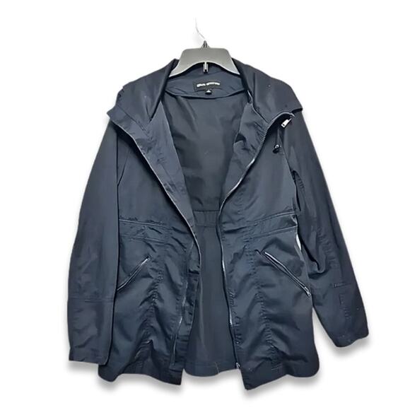 Zenana Outfitters Other - Zenana Outfitters Hooded Rain Jacket Hip Length Zipper Pockets Solid Blue M US L